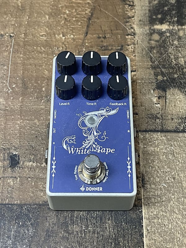 Donner White Tape Stereo Tape Delay Pedal Reverb