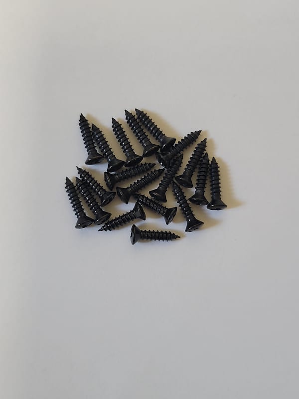 20 Black Pickguard Screws for Fender Phillips Head, 1/2" Reverb