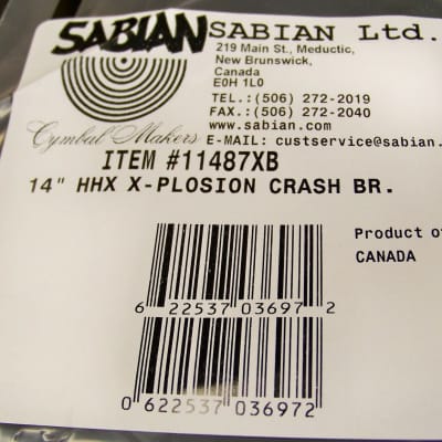 Sabian HHX 14" X-Plosion Crash Cymbal/Brilliant Finish/Model # 11487XB/New image 4