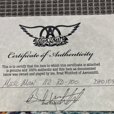 Music Man Brad Whitford's Aerosmith, Hot Rodded 112 RD-100 Authenticated! (#126) 1970s Black image 3