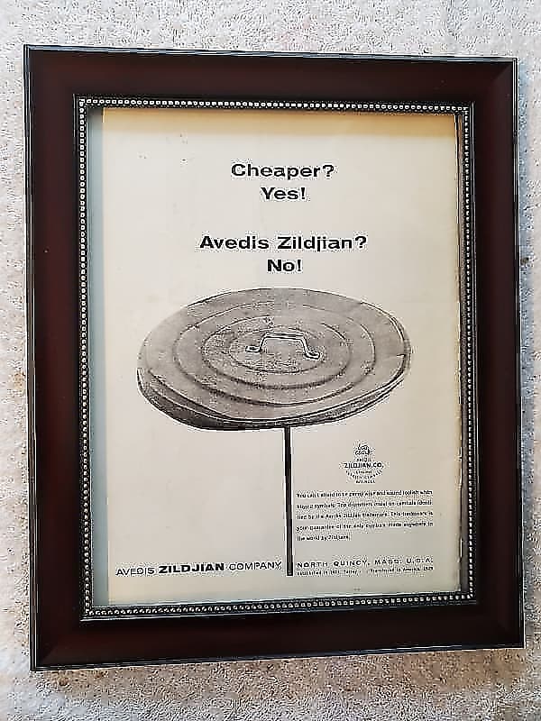 1966 Zildjian Cymbals Promotional Ad Framed Trash Can Lid Reverb