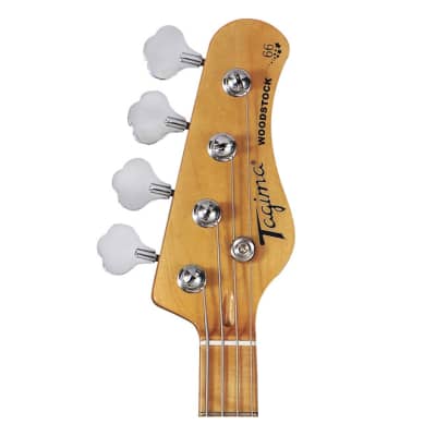 Tagima 4 String Bass TW-66 Sunburst, White Pickguard image 3