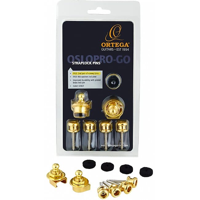 ORTEGA OSLOPRO-GO Strap Lock inkl. 2 Schrauben/Pin-Paar, gold image 1