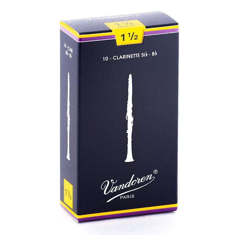 Vandoren CR1015 Traditional Bb Clarinet Reeds 1.5 Strength Box of 10 image 1