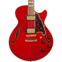 D'Angelico Excel Series SS Semi-Hollow Electric Guitar with Stopbar Tailpiece Regular Cherry