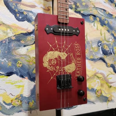 Gerry Edmonds "Leather Rose" Cigar Box 3-String Guitar w/ Single Coil Pickup (Made In Hemet CA.) image 3