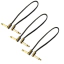 EBS PCF-PG28 28cm Premium Gold Flat Patch Right Angle Guitar Patch Jumper Cable - 3 Pack