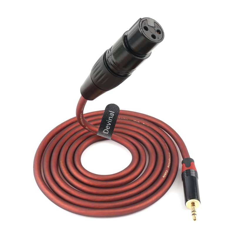 Movo FXLR-PRO 3.5mm (TRS) Mini-Jack Female Microphone Adapter to 3-pin XLR  Male Connector with Integrated Phantom Power Converter