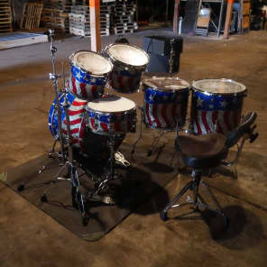 Spaun Custom 2000's American Flag Complete Drum Set image 11