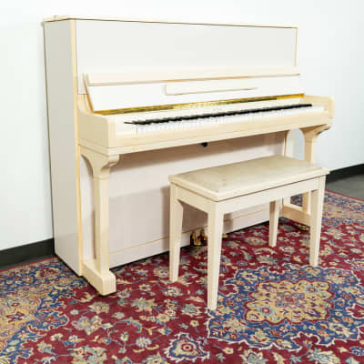 Carl Ebel Studio Upright Piano | Polished White/Ivory | SN: 45194 image 1