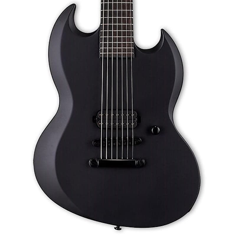ESP LTD Viper-7 Baritone Black Metal Guitar w/ a Seymour Duncan Pickup - Black Satin image 1