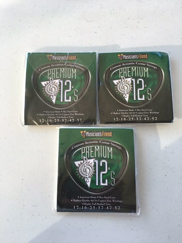 Musician s Friend Premium 12s Acoustic Guitar Strings 80 20 Copper Zinc Lot Of 3