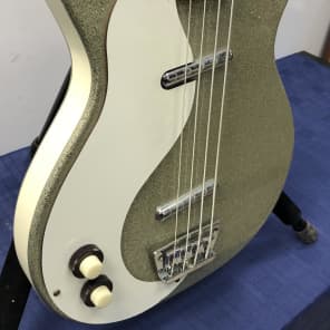 Danelectro DC 59 Reissue Bass Left Handed Lefty Silver Sparkle Electric Bass image 5
