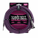 Ernie Ball 25FT Right Angle Braided Instrument Cable Purple/Black w/ Fast & Free Same Day Shipping!