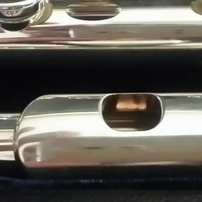NEW Wm S Haynes Ventus VFL10S (Amadeus AF700) Silver Flute 14K Gold Riser Offset G Open Holes B Foot image 2
