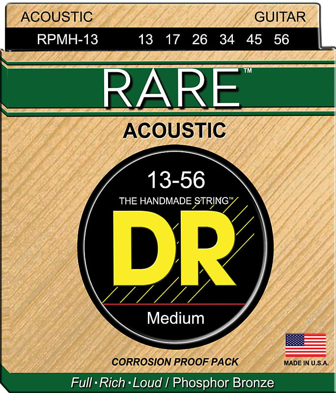 DR Rare RPMH-13 Phosphor Bronze Acoustic Guitar Strings MED/Heavy 13-56  Standard image 1