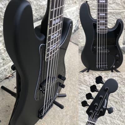 GAMMA Custom Bass Guitar P521-02, 5-String Alpha Model, Matte Black image 14