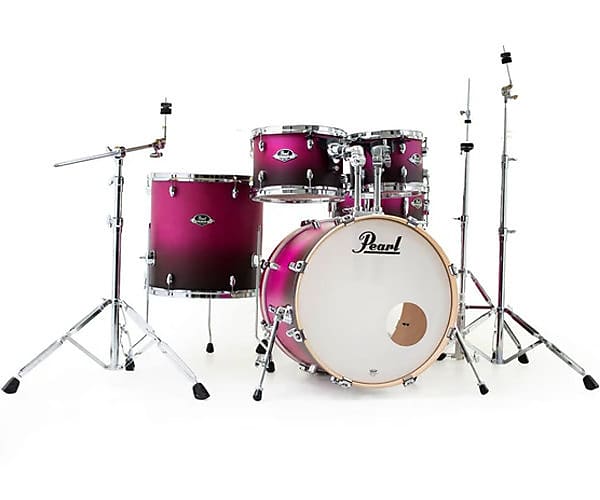 Pearl Export EXL 5-Piece Drum Kit - 20/14SD/14FT/12/10, Hardware, Raspberry  Sunset