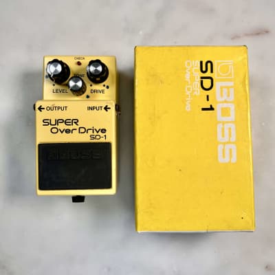 Boss SD-1 Super OverDrive (Black Label) 1982 - Yellow - Made in Japan - With box SKU0083 image 2
