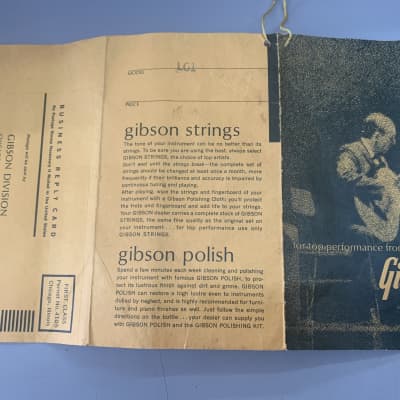 Gibson LG1 Warranty Card Hang Tag Manual 1961-1965 image 3