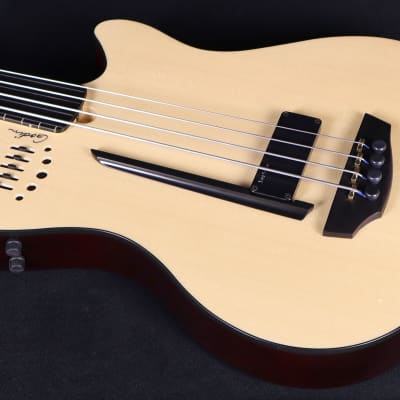 Godin A4 Ultra Fretless SF Natural Semi-Acoustic Electric Bass Guitar image 5