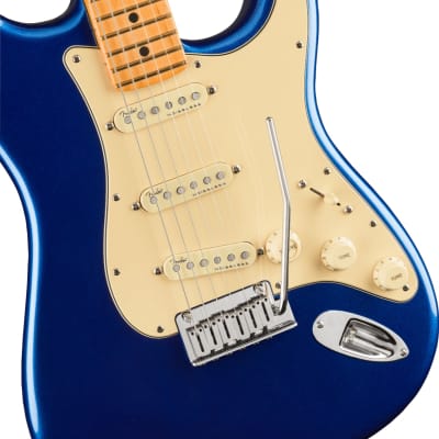 Fender American Ultra Stratocaster Electric Guitar. Maple FB, Cobra Blue image 2