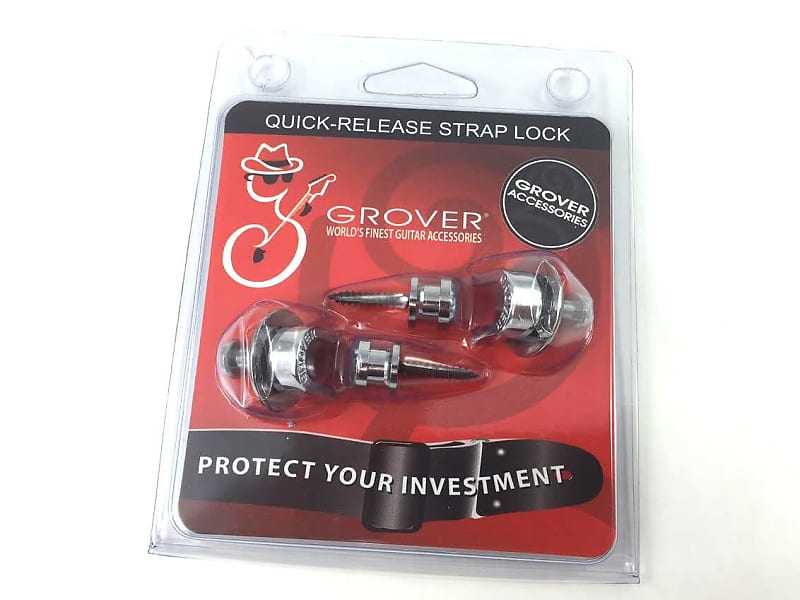 Grover GP800C Quick Release Strap Locks, Chrome (Set of 2) image 1