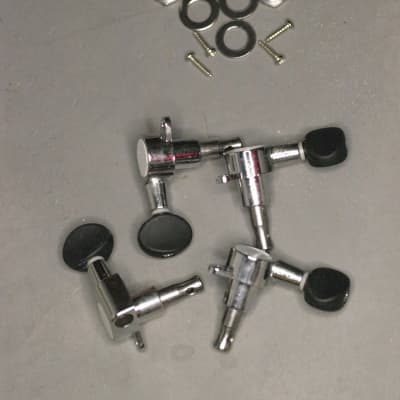 Ukulele  2R+2L set of four tuning gears pegs nickel/black image 1