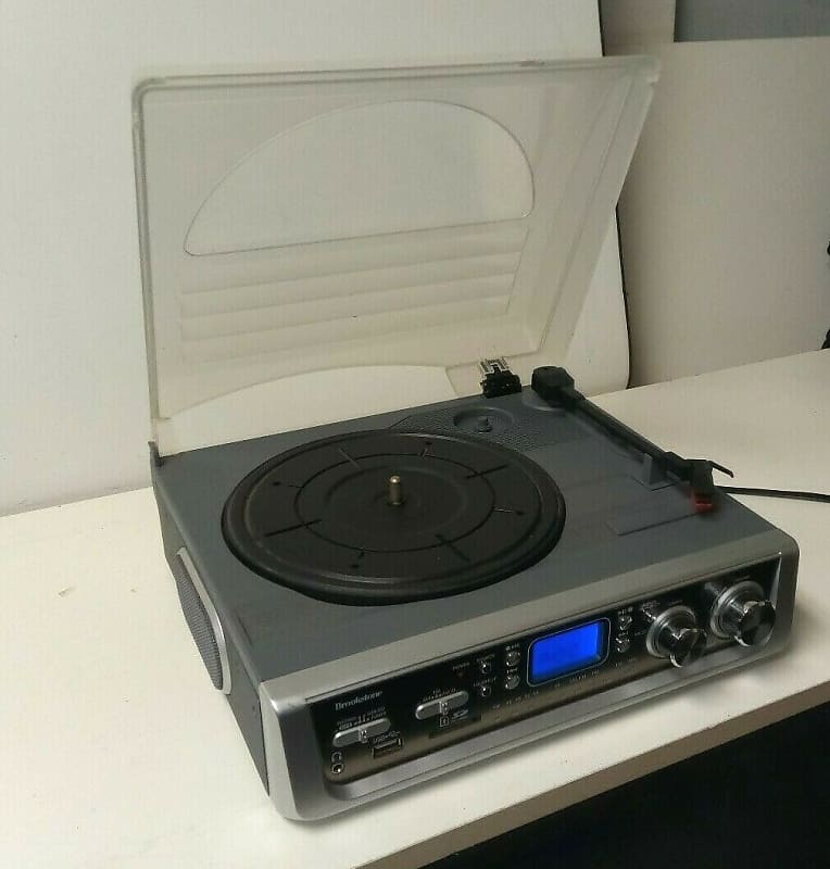 Brookstone iConvert USB SD Turntable Record Player Tuner Reverb