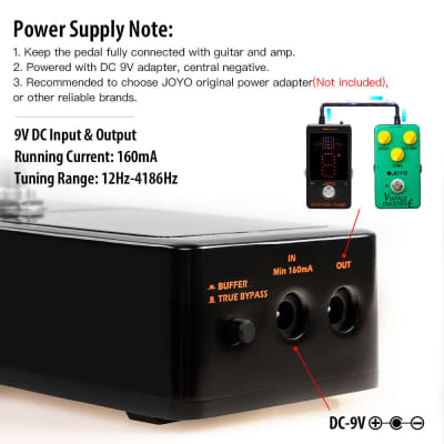 JOYO JF-19 Buffer Tune Pedal Accurate Tuner LED Screen Electric Bass, Guitar etc image 10
