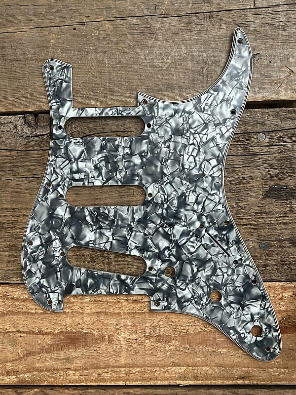 Unbranded Stratocaster Pickguard 2000s Black Pearloid | Reverb