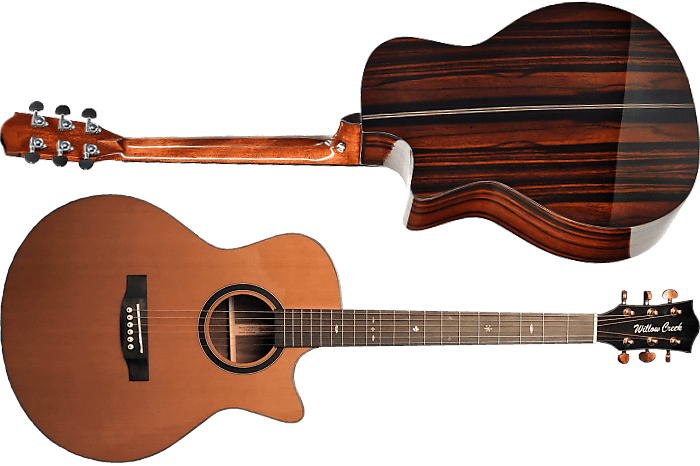 Willow Creek FX-PG73 Grand auditorium cutaway guitar w/solid AA western red cedar top/ebony sides image 1