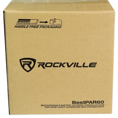 Rockville RGBWA+UV Battery Powered Wireless Wash Par DJ Up Light+Chauvet Cable image 12