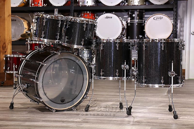 Sonor SQ2 Heavy Maple 5pc Drum Set Black Sparkle Lacquer