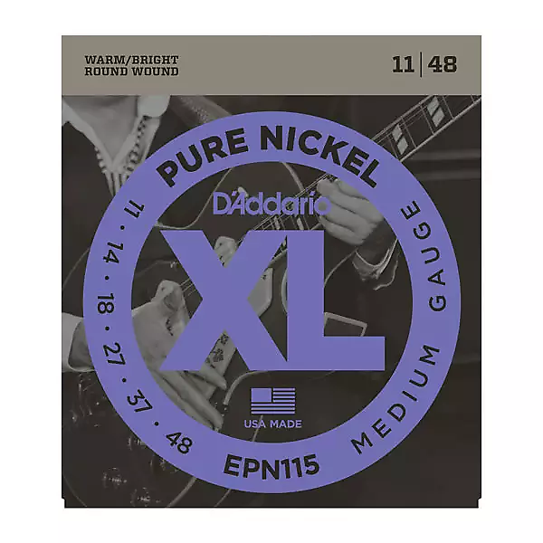 D'Addario EPN115 Pure Nickel Blues/Jazz Rock Strings image 1