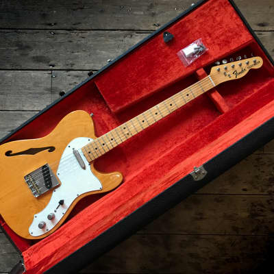 1968 Fender Thinline Telecaster in Natural finish & original Tolex hard shell case image 19