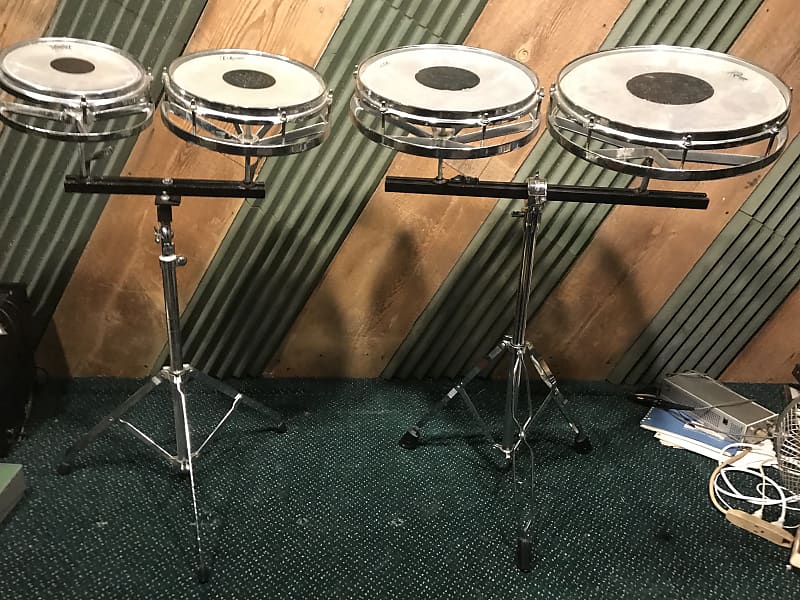 4 piece set Remo Roto Toms 8 / 10 / 12 / 14” Complete with Reverb
