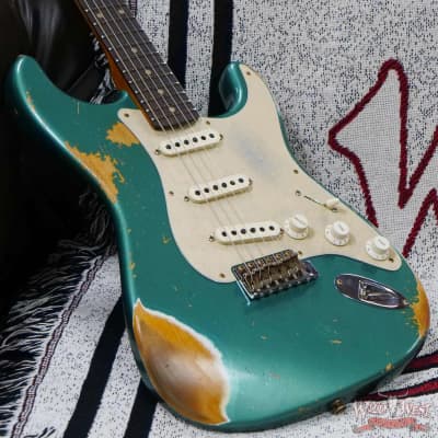 Fender Custom Shop Limited Edition 1959 59' Roasted Stratocaster Heavy Relic Aged Sherwood Green Metallic image 8