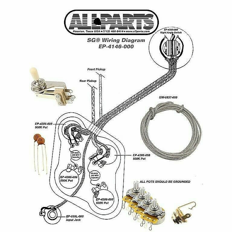 NEW Pots Switch+ Wiring Kit for Gibson SG Guitar with Diagram Reverb