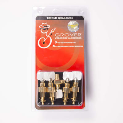 Schaller B4 Banjo Tuner Set of 5 Gold with Pearloid Knob | Reverb