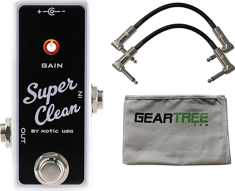 Xotic Super Clean Buffer Effects Pedal w/ 2 Patch Cables and