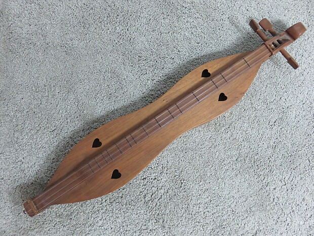 Vintage 1970s Handmade J Patterson Mountain Dulcimer Walnut Heart