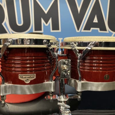 Frankie Banali's (Quiet Riot) M201-ABW LP Matador Wood Bongos, with Stand and Stenciled Case! - Almond Brown/Chrome image 15