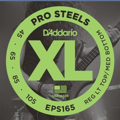 D'Addario EPS165 ProSteels Bass Guitar Strings, Custom Light, 45-105, Long Scale