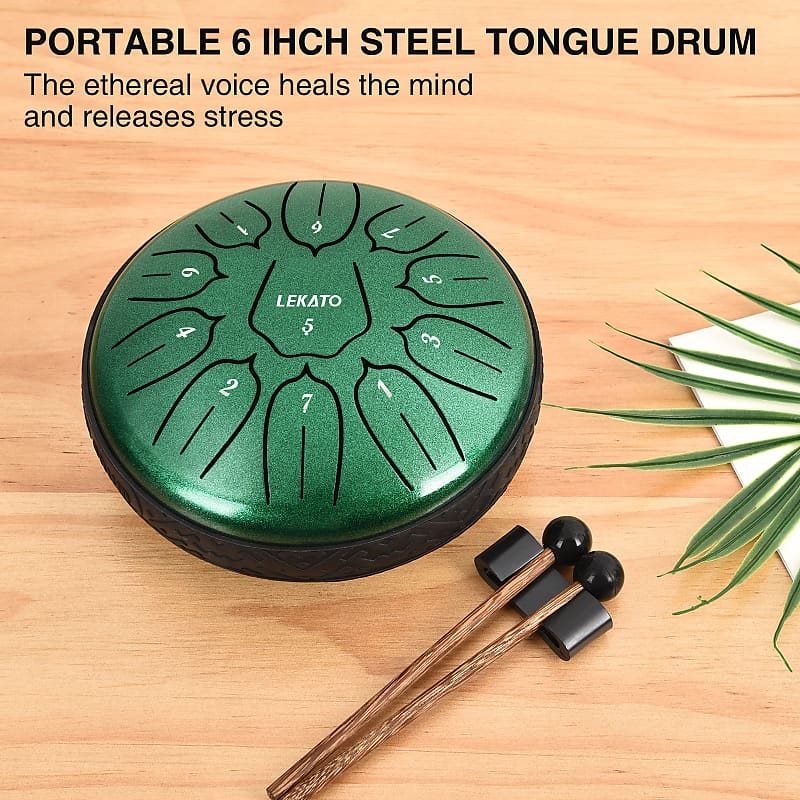 For　Instrument　6“　Drum　Gift　Tongue　Steel　Musical　D　Kids　Tune　Percussion　Kits　Reverb