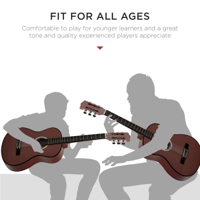 Best Choice Products Beginner Acoustic Guitar Set w/ Case, Strap, Strings - 38in-Natural Mahogany image 18
