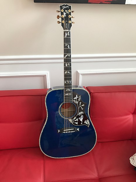 Gibson Hummingbird Custom Quilt 2016 Viper Blue image 1