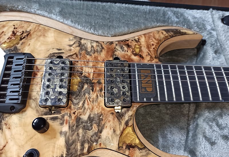 ESP Custom Shop M-II 7 NT Buckeye Burl Experimental Series 7-String Mint