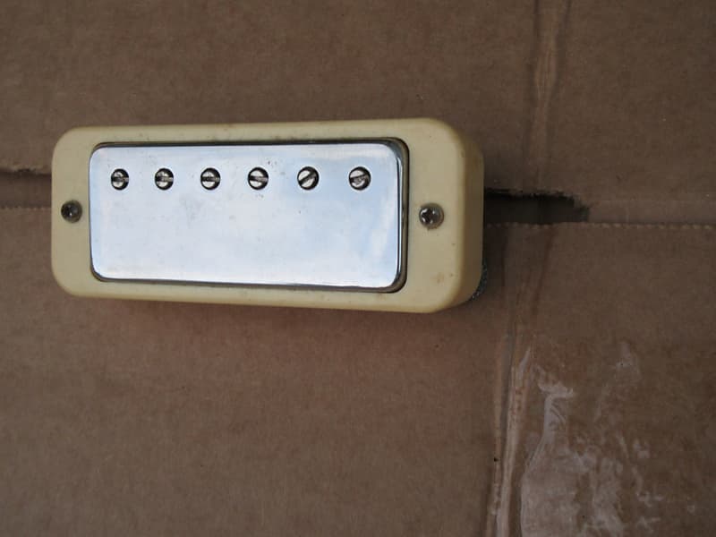 Vintage Gibson Les Paul Patent Stamped Mimi Humbucker Pickup With Cover & Ring image 1