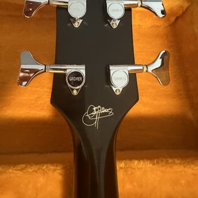 Gibson Custom Shop Limited Edition Gene Simmons Signature EB-0 Reissue Ebony Electric Bass Guitar KISS Chrome Black White Binding Short Scale 30.5” SG Doublecut Body Les Paul Junior Special Grover String Through Ace Frehley Stanley image 7